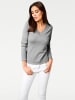 Heine V-Ausschnitt-Pullover in grau-melange