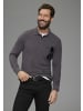 Man's World Langarm-Poloshirt in anthrazit melange