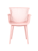 Beliani 4er-Set Esszimmerstuhl PESARO in Rosa