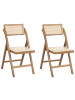 Beliani 2er-Set Esszimmerstuhl MODANE in Braun/Beige
