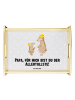 Mr. & Mrs. Panda serviertablett aus holz Bären mit Hut mit Spruch in Grau Pastell