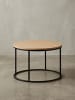 KADIMA DESIGN Couchtisch | Holz/Metall, Eiche, 70x70x45cm, Rund