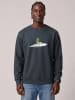 wat? Apparel Sweatshirt Alien on a paper plane in India Ink Grey
