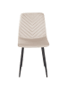 Beliani 4er-Set Esszimmerstuhl HAVRE in Beige/Schwarz