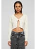 Urban Classics Urban Classics Damen Ladies Tied Cropped Feather Cardigan in whitesand