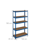 relaxdays 2 x Schwerlastregal in Blau - (B)100 x (H)180 x (T)40 cm