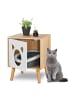 relaxdays Katzenschrank in Natur/ Weiß - (B)40 x (H)50 x (T)40 cm