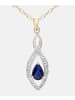 Diamant L'éternel Halskette mit Anhänger aus 375 Gelbgold mit Diamant mit Saphir