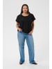 KAFFE curve Kurzarm-Bluse KCnana Loose fit in Black Deep