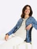 Sieh an! Jacquardstrickjacke in himmelblau-marine