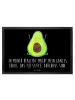 Mr. & Mrs. Panda Sauberlaufmatte Avocado Glücklich mit Spruch in Schwarz