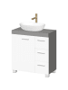 VASAGLE Waschbeckenunterschrank Custos-old in Weiß-Grau - (B)60 x (H)30 x (T)63.8 cm