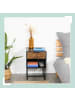relaxdays Nachttisch in Schwarz/ Braun - (B)40 x  (H)60,5 x (T)41,5 cm