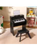 COSTWAY 25-Tasten Keyboard mit Hocker ab 3 Jahren in Schwarz