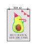 Mr. & Mrs. Panda Poster Avocado Party mit Spruch in Grau Pastell