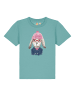 wat? Apparel T-Shirt Hase in Teal Monstera