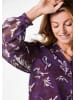 GOLDNER Chiffonbluse mit Rüschen und Bindeband in beere / gemustert