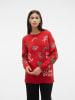 Vero Moda Strickpullover in Chinese Red