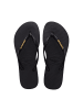 Havaianas Slim Logo Metallic Zehensandalen zum Hineinschlüpfen Schwarz
