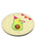 Mr. & Mrs. Panda Rund Magnet Avocado Geburtstag ohne Spruch in Gelb Pastell