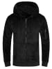 behype Sweatjacke Teddy-Zip in schwarz