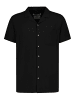 Urban Surface Kurzarm Hemd mit Brusttasche und Canvas Material in Schwarz