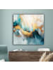 MuchoWow Leinwand bilder Abstrakte Kunst gold blau (BxH)