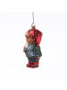 MARELIDA Weihnachtsbaumschmuck Bär im Schlafanzug mit Popcorn Glas H: 13cm