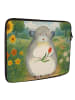 Mr. & Mrs. Panda Laptop Tasche Chinchilla Blume Design ohne Spruch in Weiß