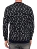 Rusty Neal 80er-Design Feinstrick Rundhals-Pullover in Marine