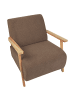 Beliani Sessel LESJA in Braun/Braun - (W) 77 x (H) 79 x (L) 90 cm