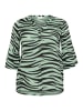 KAFFE curve Kurzarm-Bluse KCleane Regular fit in Green/Black Animal
