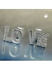 Gallay Ohrstecker Ohrring 6x7mm Zirkonia LOVE Silber 925 in silber