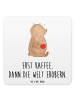 Mr. & Mrs. Panda Tischuntersetzer Bär Kaffee mit Spruch in Weiß