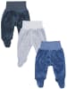 TupTam Baby Jungen Hose mit Fuß 3er Pack Nicki in blau/grau