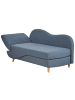 Beliani Chaiselongue MERI in Blau/Braun - (W) 155 x (H) 76 x (L) 69 cm linksseitig