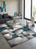 KADIMA DESIGN Teppich Kurzflor Patchwork pflegeleicht Wohnzimmer Schlafzimmer in Türkis
