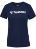 Hummel Sportshirt "Hmlmover Cotton T-Shirt S/S Woman" in Blau