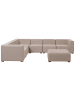 Beliani 2-tlg Lounge Set AREZZO in Beige/Schwarz linksseitig