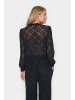 SAINT TROPEZ Langarm-Bluse JacobinaSZ Gerade Passform in Black