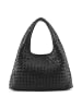 Les Visionnaires Paz Weave Silky Schultertasche Leder 42 cm in black
