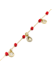 Luxenter Armband aus 925er Sterlingsilber und rotem Kristall mit 18k Gelbgold-Finish