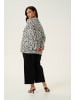 KAFFE curve Langarm-Bluse KCellena Regular fit in Black/White Leaf Print