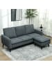 HOMCOM Ecksofa in Dunkelgrau 196L x 140B x 88H cm