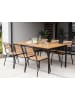 Beliani 7-tlg Gartentisch Set VALLESE in Braun/Schwarz