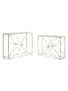 Mauro Ferretti Set aus zwei silbernen Metall-Konsolentischen 100x30x78 cm - 90x25x72 cm