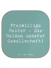 Mr. & Mrs. Panda Bierdeckel Spruch Freiwilliger Held mit Spruch in Meeresbrise