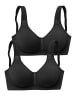 PETITE FLEUR T-Shirt-BH in 2x schwarz