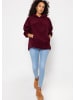 SASSYCLASSY Oversize Teddy Pullover mit Kapuze in Burgundy
