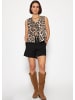 SASSYCLASSY Musselin Top mit Schleifenverschluss in Braun